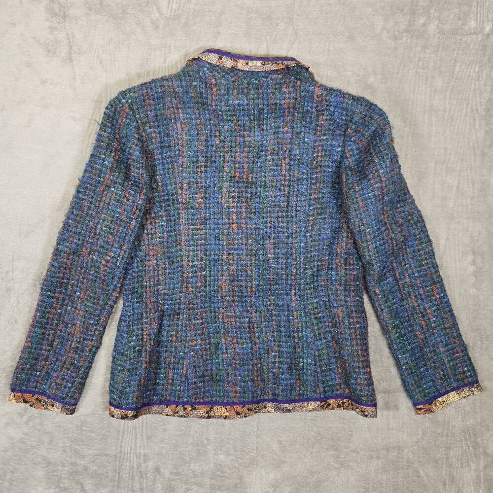 KOOS Van Den Akker Women’s 100% Wool Tweed Jacket Blazer Sz 10 Multicolor Artsy - Picture 2 of 14